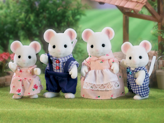 sylvanian white mouse family