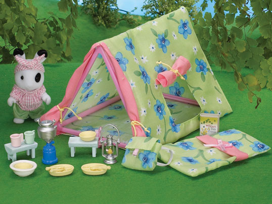 sylvanian seaside camping set