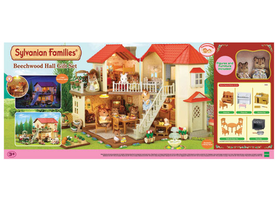sylvanian families beechwood hall and cosy cottage gift set